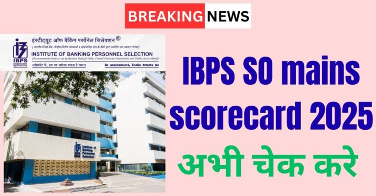 IBPS SO mains scorecard 2025